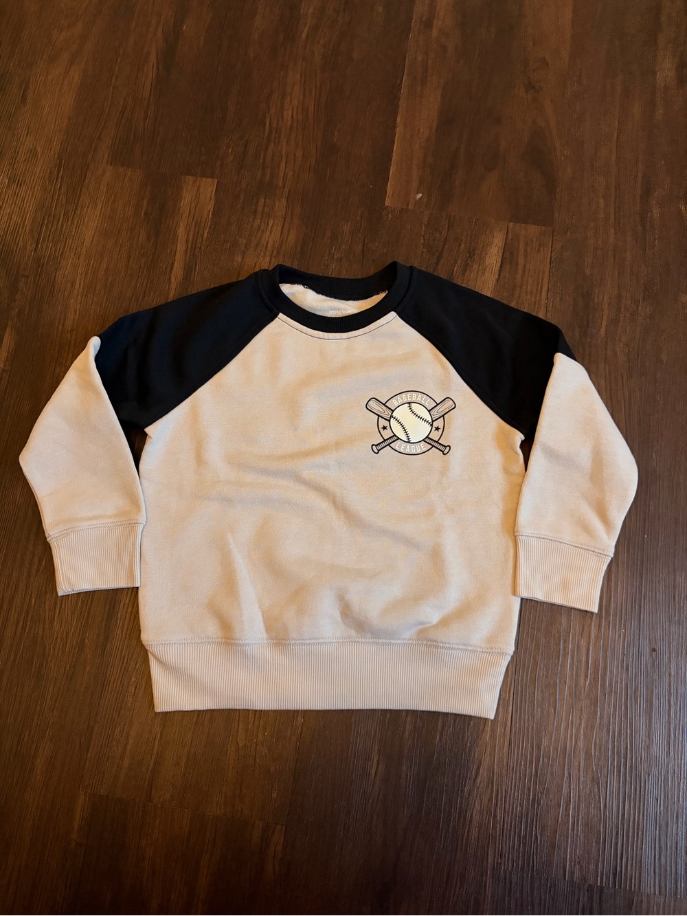 jumping beans Black & Cream Raglan Baseball Sweatshirt
